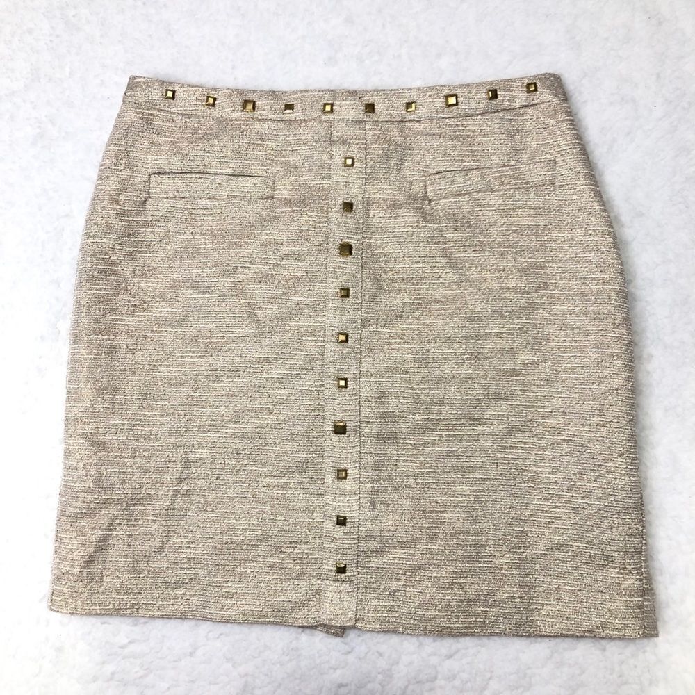 🚨 Skies are Blue Metallic Gold Studded Skirt